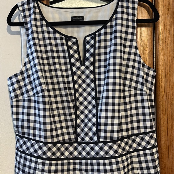 Talbots Black and White Checkered Sleeveless Dress size 12 - Picture 4 of 9